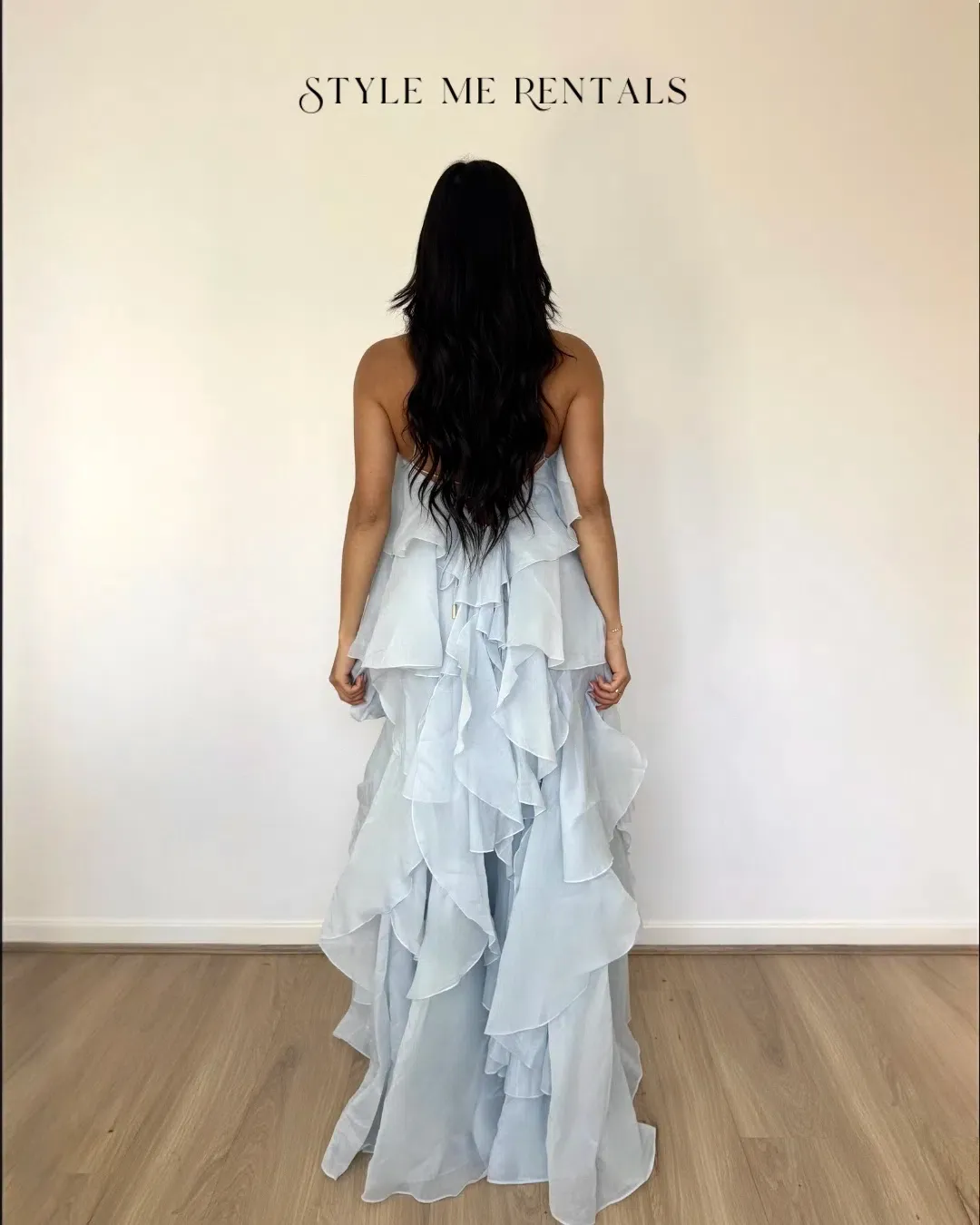 Aje Pandorea Layered Maxi Dress Silver Blue Size 10 for rent on The Volte - main image