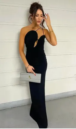 BNWT Christopher Esber Black Wave Coil Dress - Size 8 AU for rent on The Volte - image 1