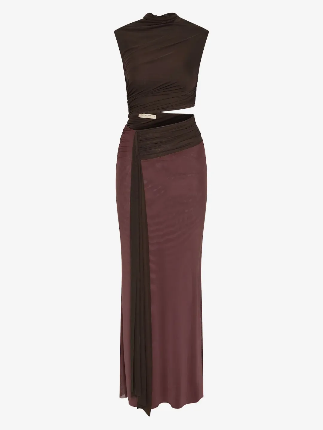 Bec & Bridge Conni Maxi Dress in Dark Chocolate/Aubergine Size AU 10 for rent on The Volte - main image