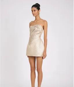 Eliya The Label Renelle Mini Dress in Gold size XS (size 6) for rent on The Volte - image 5