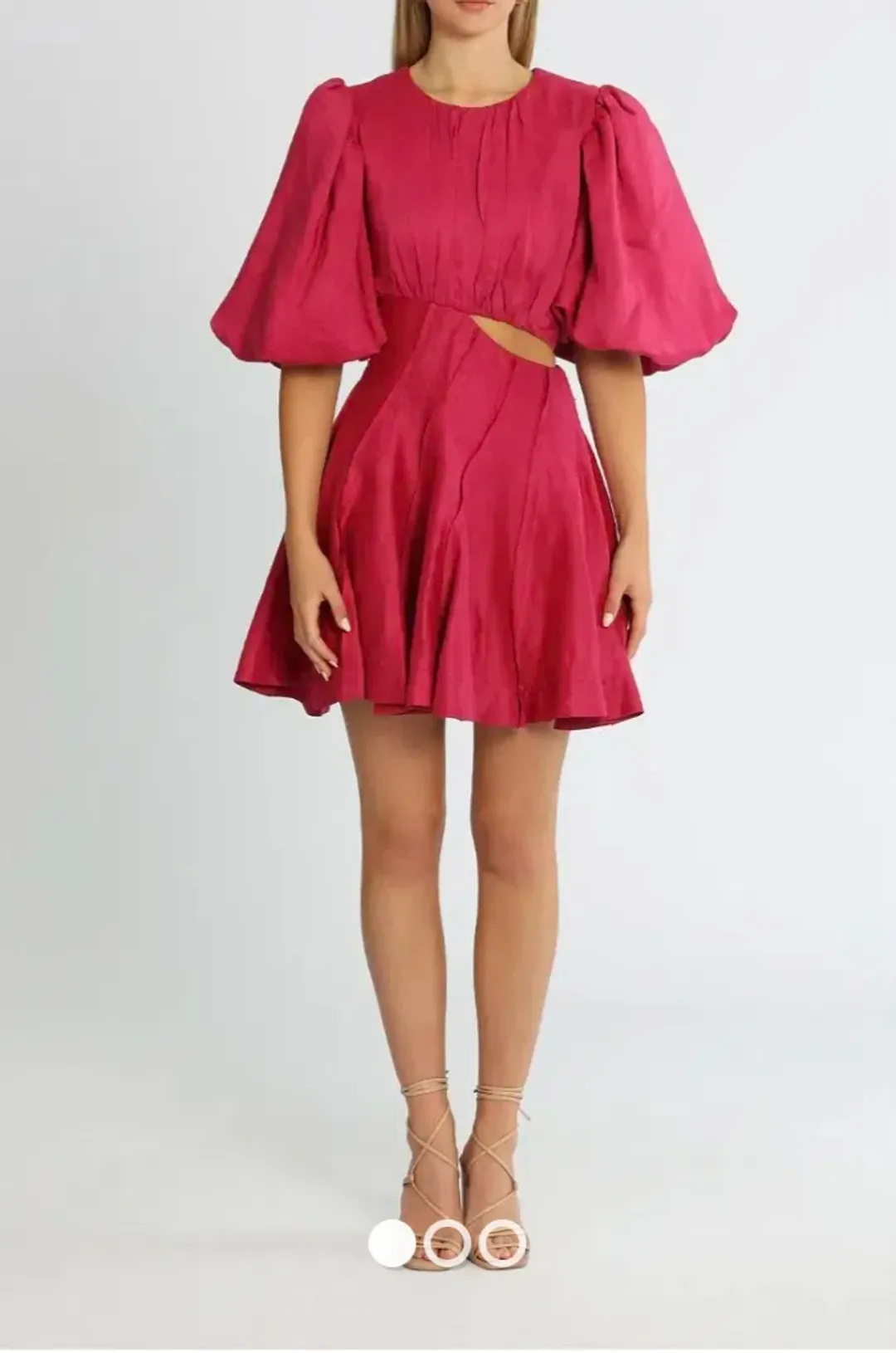 Aje Admiration Assymetric mini dress fuschia for rent on The Volte - main image