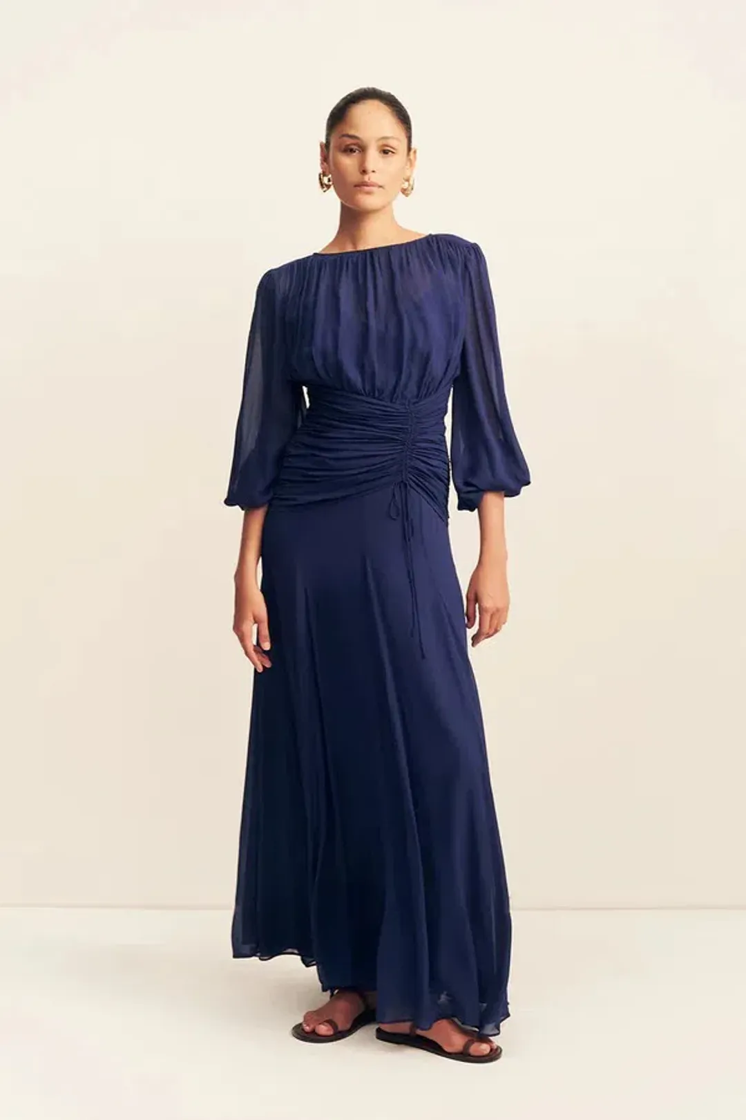 Shona Joy Romy High Neck Balloon Sleeve Maxi Dress; size 12 for rent on The Volte - main image