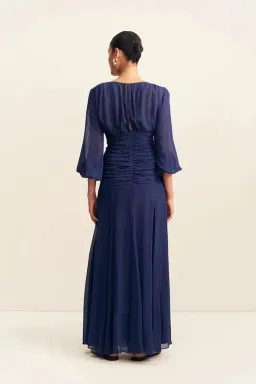 Shona Joy Romy High Neck Balloon Sleeve Maxi Dress; size 14 for rent on The Volte - image 3