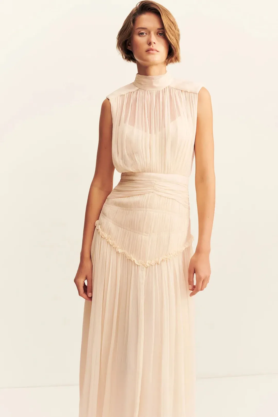 Shona Joy Clemence High Neck Midi Dress; size 10 for rent on The Volte - main image