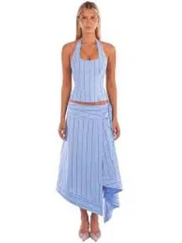 I AM DELILAH Sabrina set corset & skirt in blue for rent on The Volte - image 1