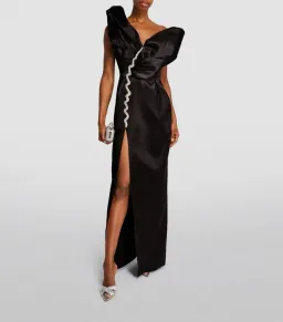 🖤 RACHEL GILBERT Vivi Gown – Black – Size 8 AU - Embellished Satin Formal Maxi Dress 🖤 for rent on The Volte - image 1