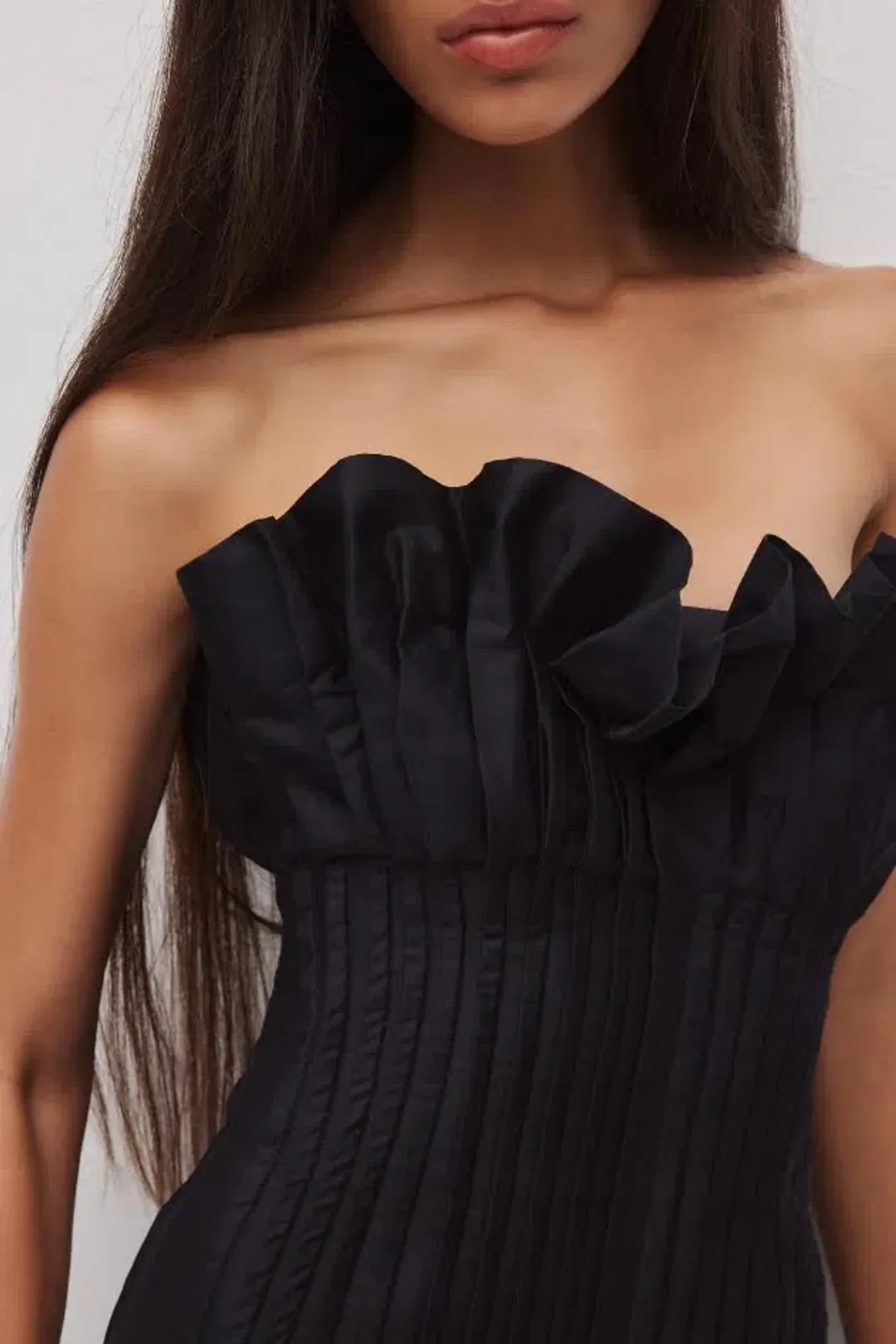 🖤 AJE Ivy Bubble Hem Gown – Black – Size 10 AU Strapless Formal Maxi Dress🖤 for rent on The Volte - main image