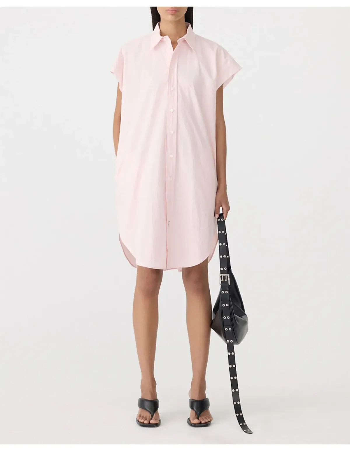 Bassike Crushed Cotton Sleeveless Dress Size 0 Soft Pink for rent on The Volte - main image