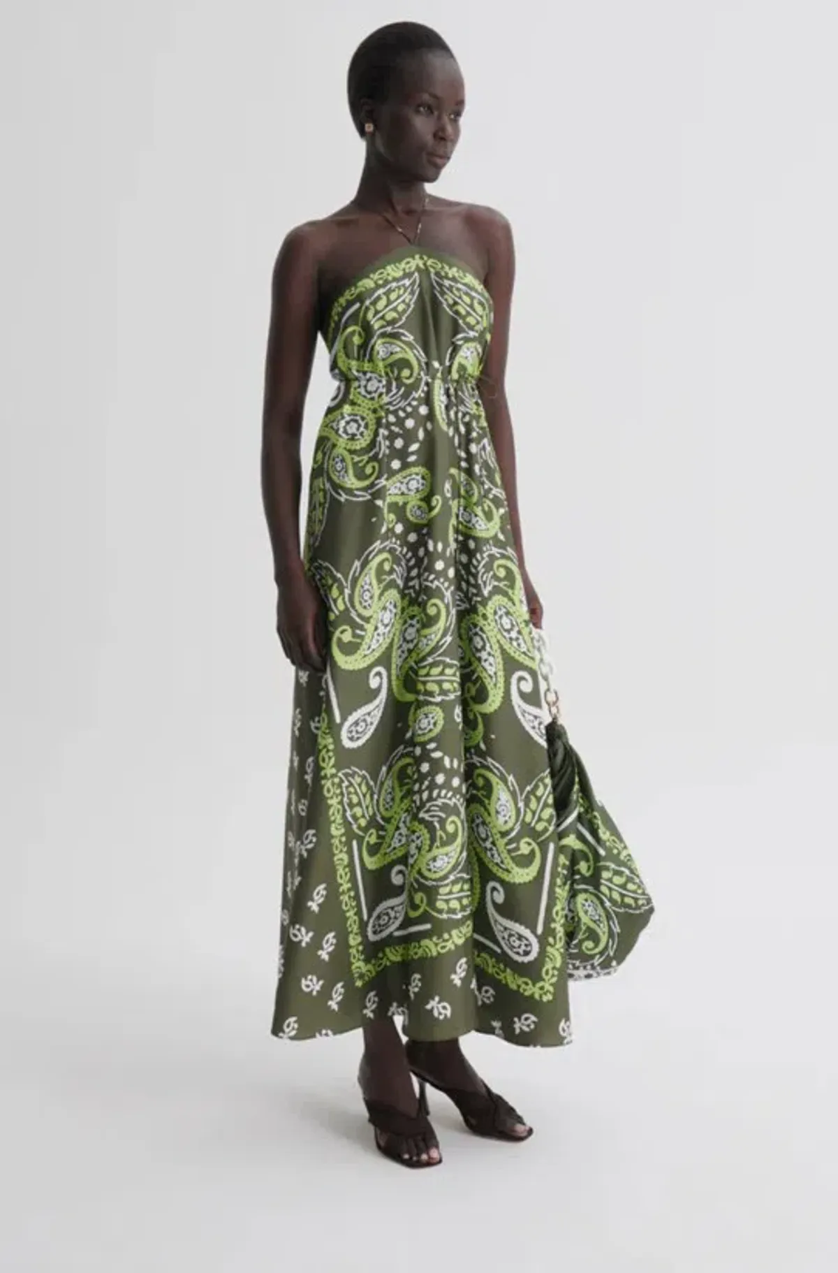Scanlan Theodore Silk Bandana Dress Army Size 8 for rent on The Volte - main image