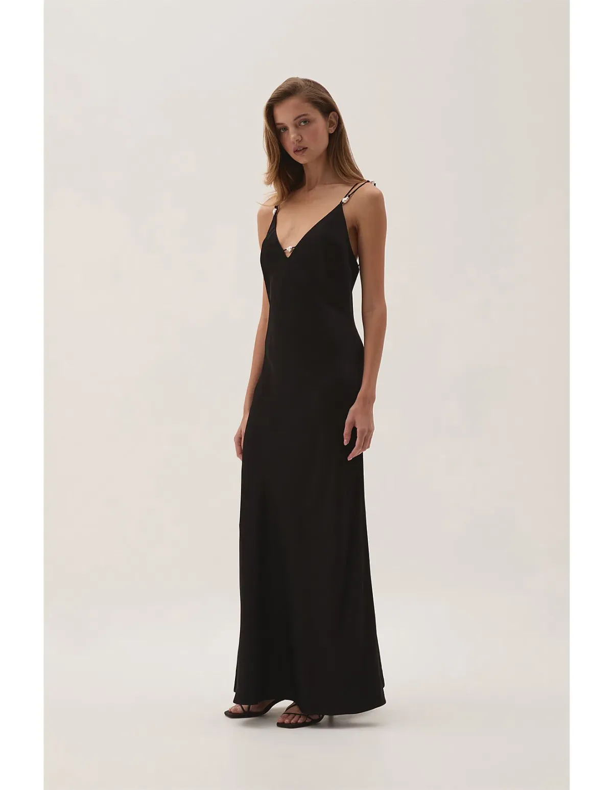 Aje Studio Agate cross back black dress 10 for rent on The Volte - main image