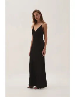 Aje Studio Agate cross back black dress 10 for rent on The Volte - image 1