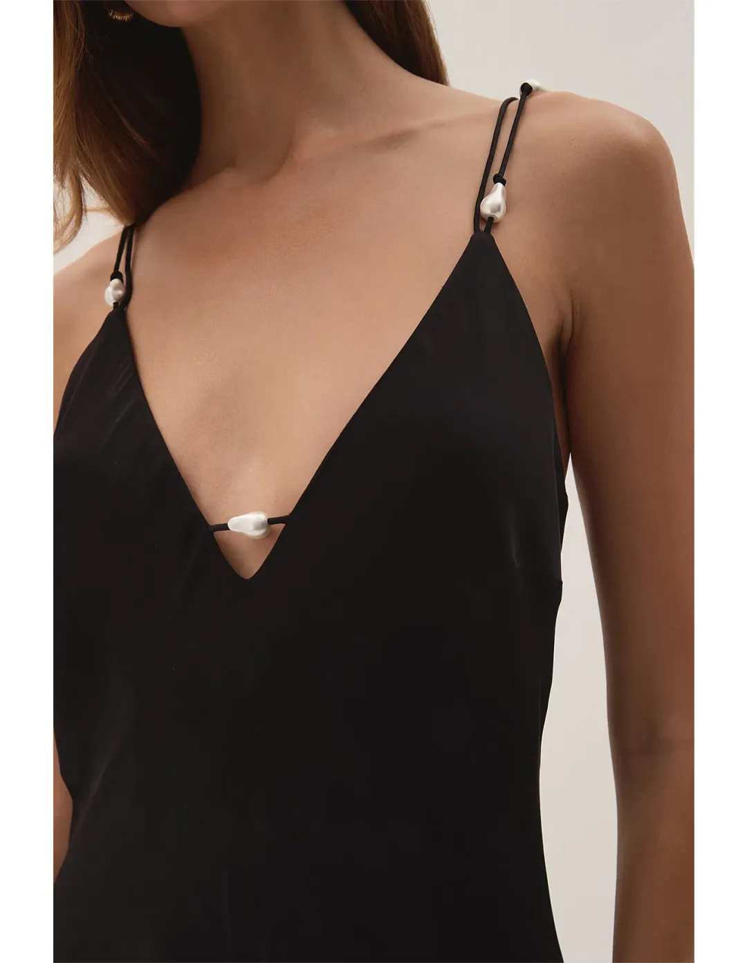 Aje Studio Agate cross back black dress 10 for rent on The Volte - main image