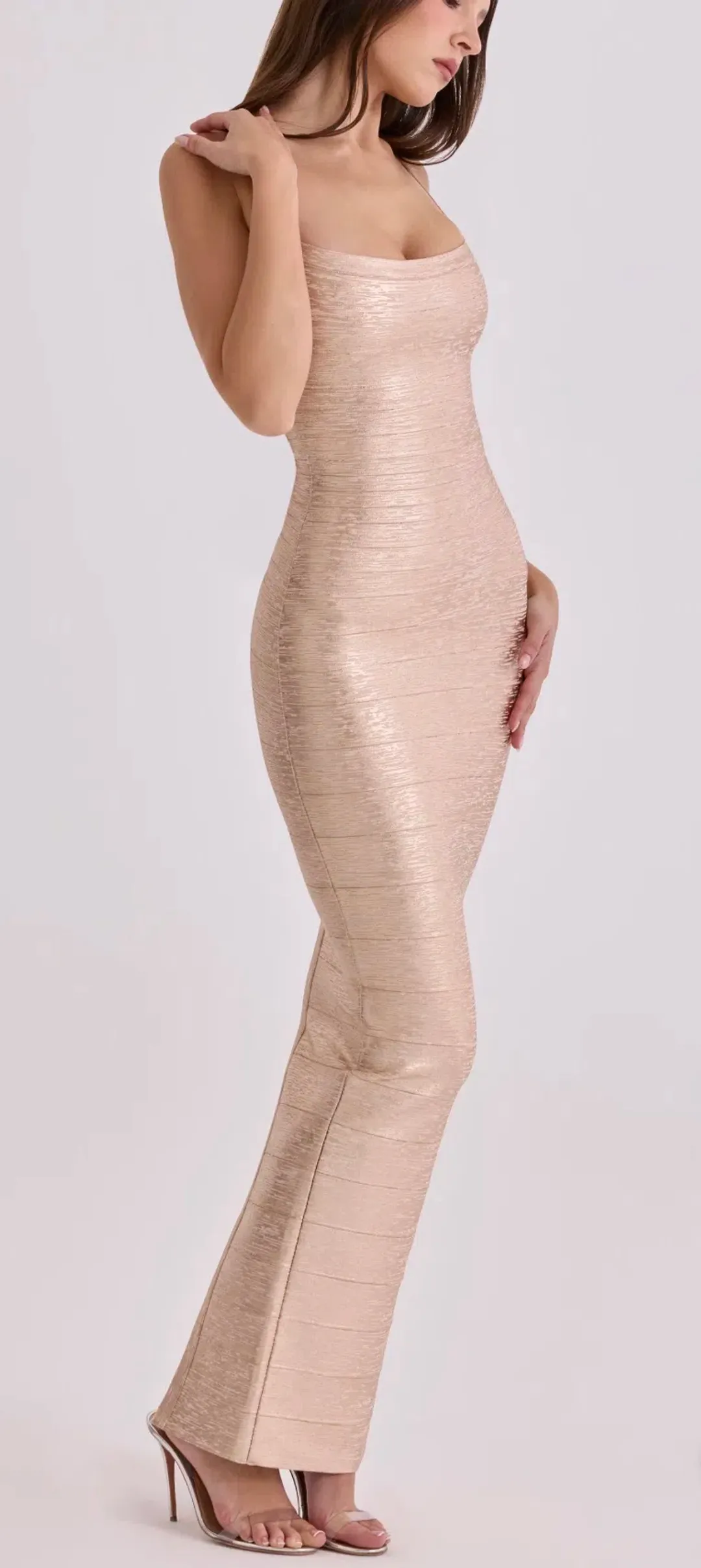 House of CB Champagne Bandage Maxi XS for rent on The Volte - main image