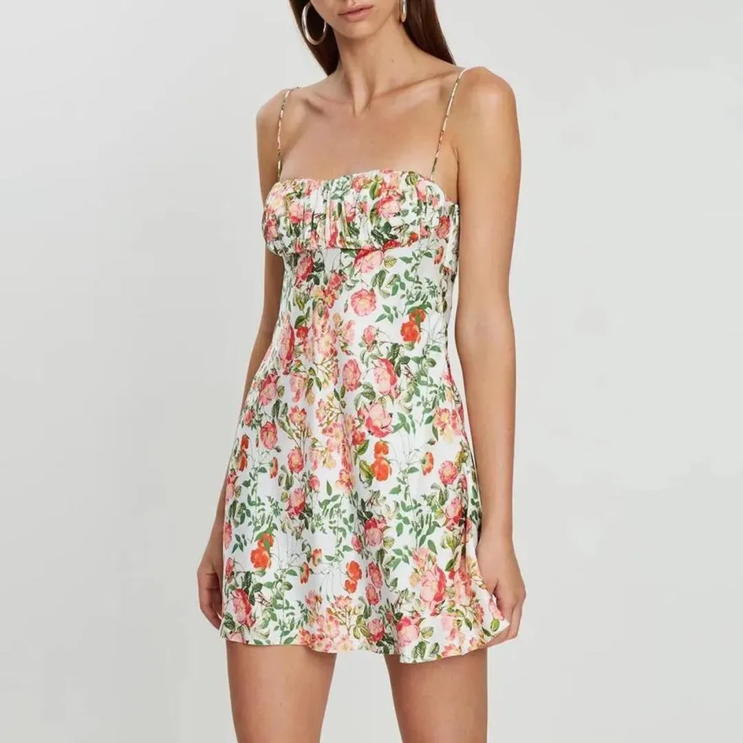 Bec & Bridge Camellia Delights silk mini dress 12 for rent on The Volte - main image