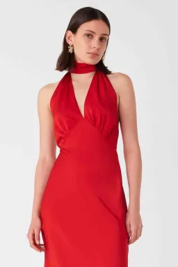 Federica Satin Midi Dress for rent on The Volte - image 2