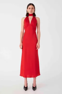 Federica Satin Midi Dress for rent on The Volte - image 1