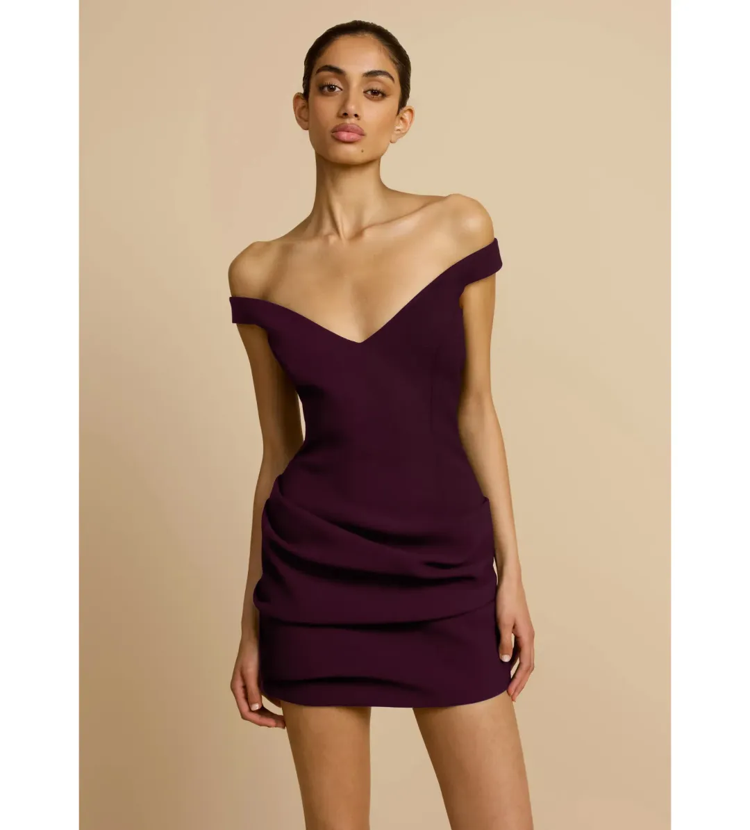 Arcina Ori Avery Mini Dress Plum Size L/AU 12 for rent on The Volte - main image