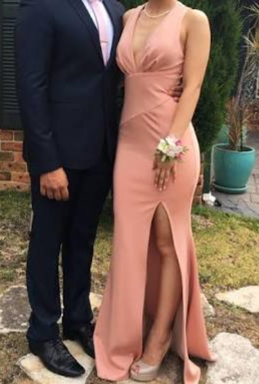 Sheike soft peach pink Maxi Dress Size 10 for rent on The Volte - main image