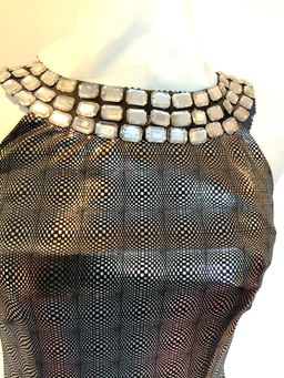 Valentino black and silver geometric mini dress for rent on The Volte - image 2