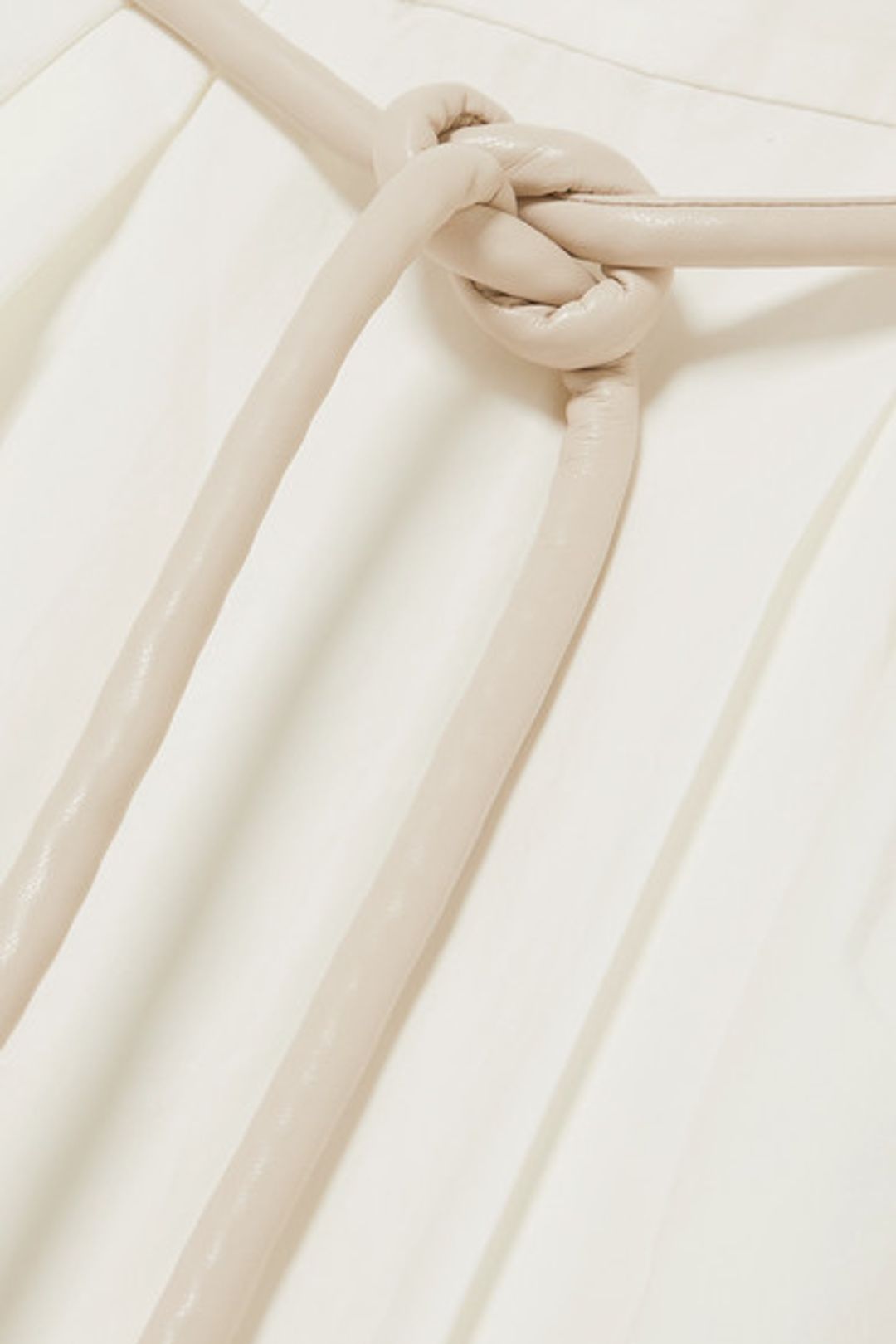 Nanushka - Lilith vegan leather-trimmed cotton-poplin maxi dress in White (size 8) NEVER WORN! for rent on The Volte - main image