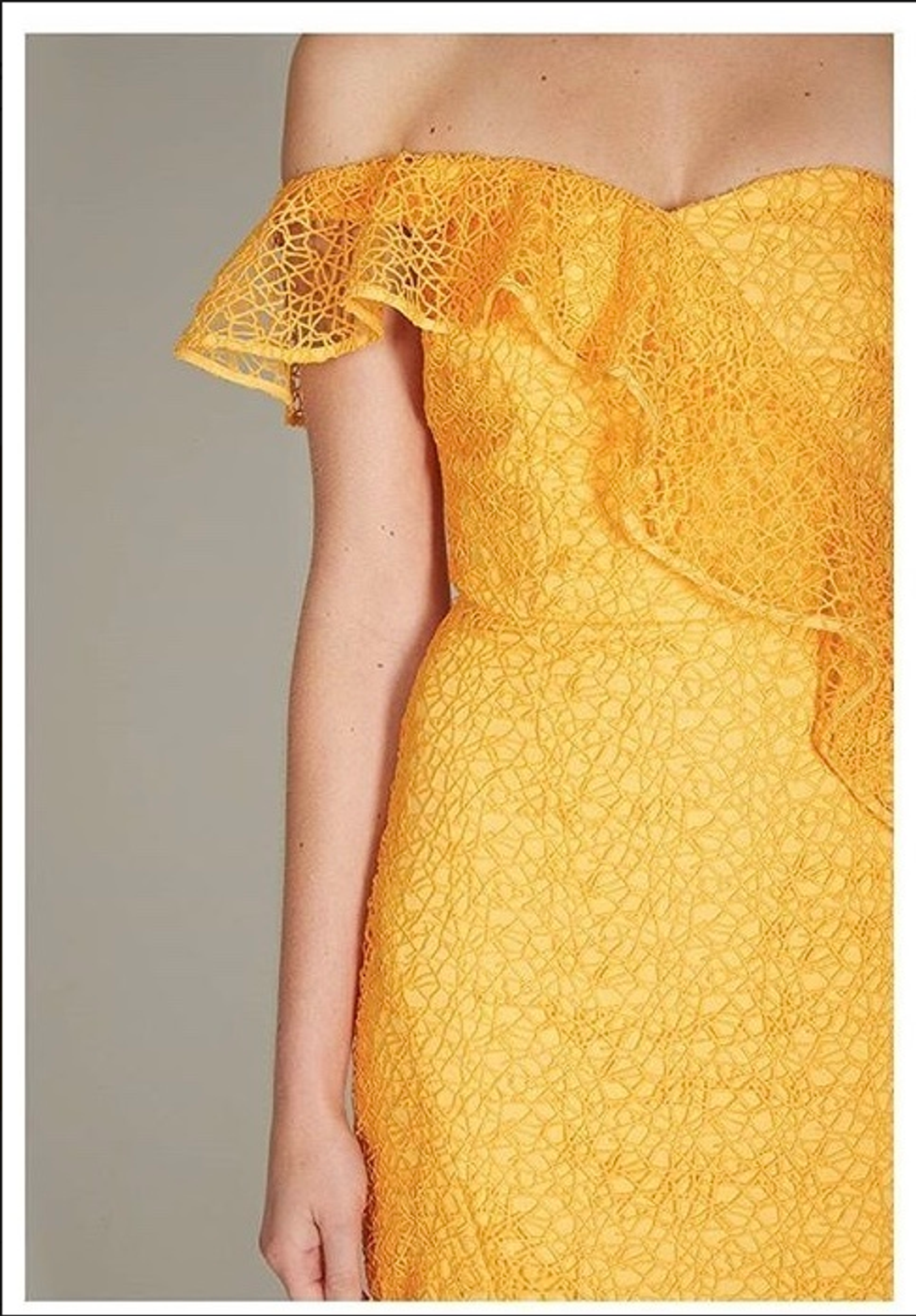 Rebecca Vallance Baha Midi Dress Yellow Size 6 for rent on The Volte - main image