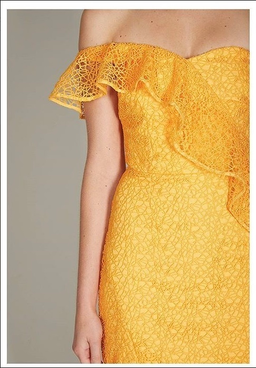 Rebecca Vallance Baha Midi Dress Yellow Size 6 for rent on The Volte - image 3