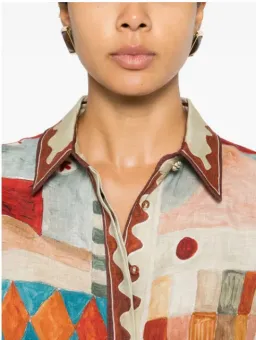 Alemais Michelle Shirt Shorts Set Moroccan Print Size 12 for rent on The Volte - image 2