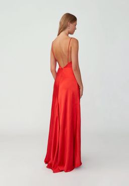 Fame & Partners Red Strappy Draped Gown  Size 10 for rent on The Volte - image 3