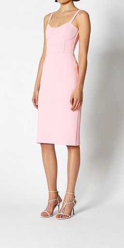 Scanlan Theodore Crepe Knit Bustier Dress Pink Size 8 for rent on The Volte - image 4