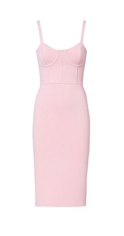Scanlan Theodore Crepe Knit Bustier Dress Pink Size 8 for rent on The Volte - image 5