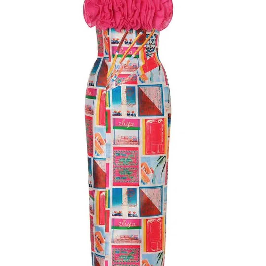 ELIYA THE LABEL POSITANO MIDI DRESS Ravalo Messina | SIZE XS AU 6 for rent on The Volte - main image