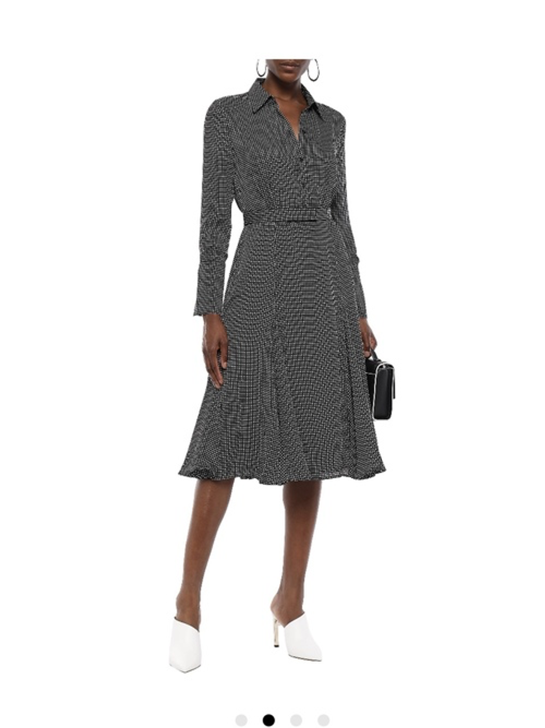 Equipment - Bancort belted black checked crepe de chine shirt dress size 8 for rent on The Volte - main image