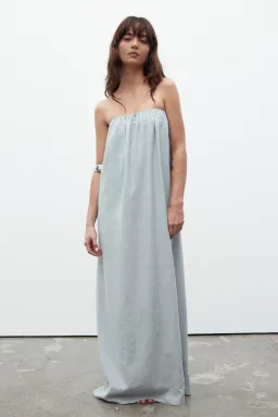 Bayse Zuri Linen Midi Dress Mist Blue Size 10 / M for rent on The Volte - image 2