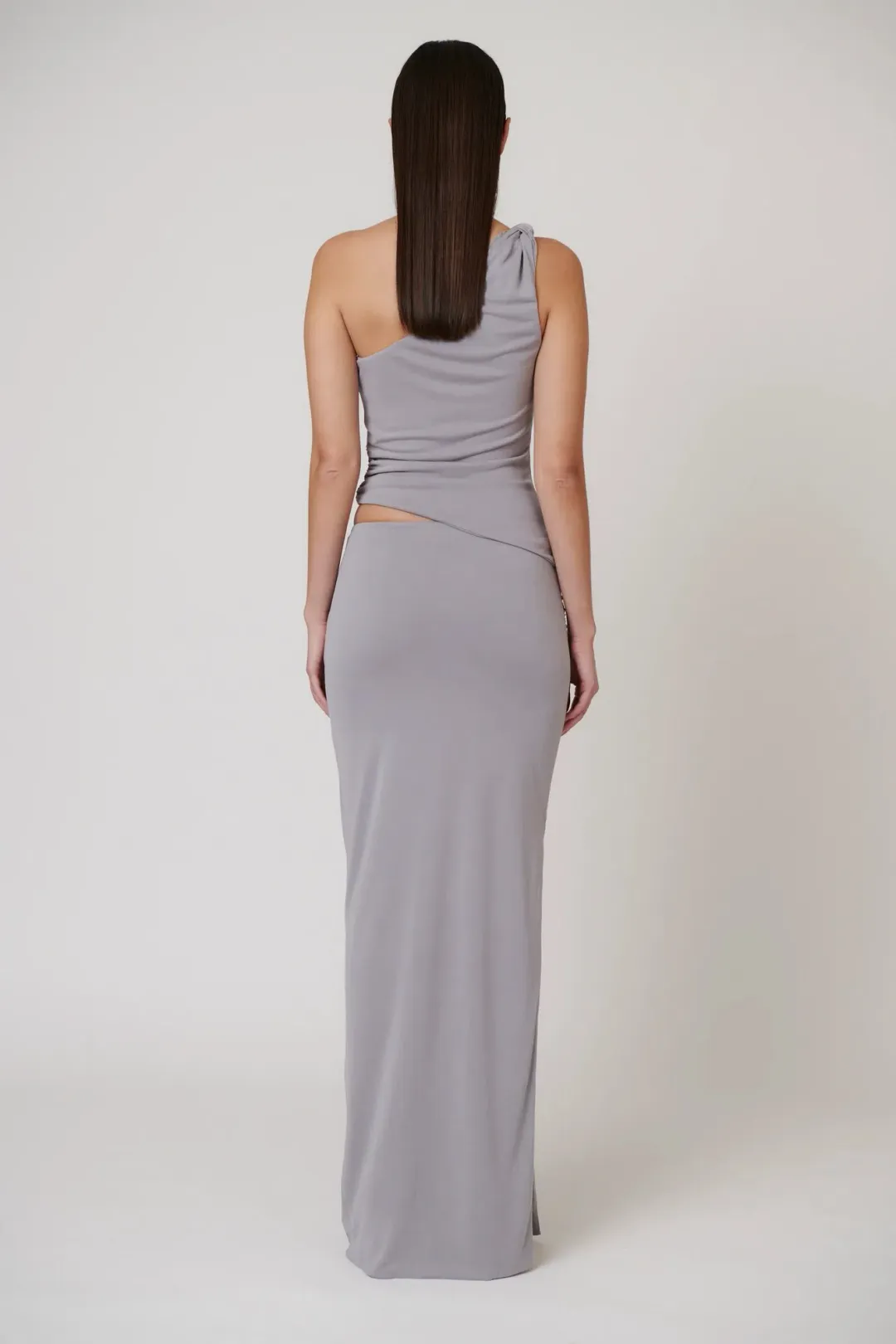 Bayse Maia Draped Maxi Skirt Blue Steel Size 8 / S — Races, Cocktail, Wedding Guest for rent on The Volte - main image