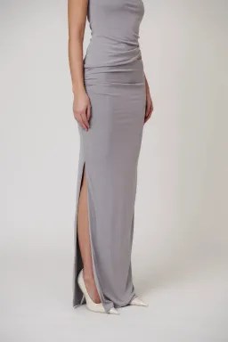 Bayse Maia Draped Maxi Skirt Blue Steel Size 8 / S — Races, Cocktail, Wedding Guest for rent on The Volte - image 5