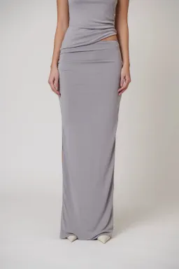 Bayse Maia Draped Maxi Skirt Blue Steel Size 8 / S — Races, Cocktail, Wedding Guest for rent on The Volte - image 4