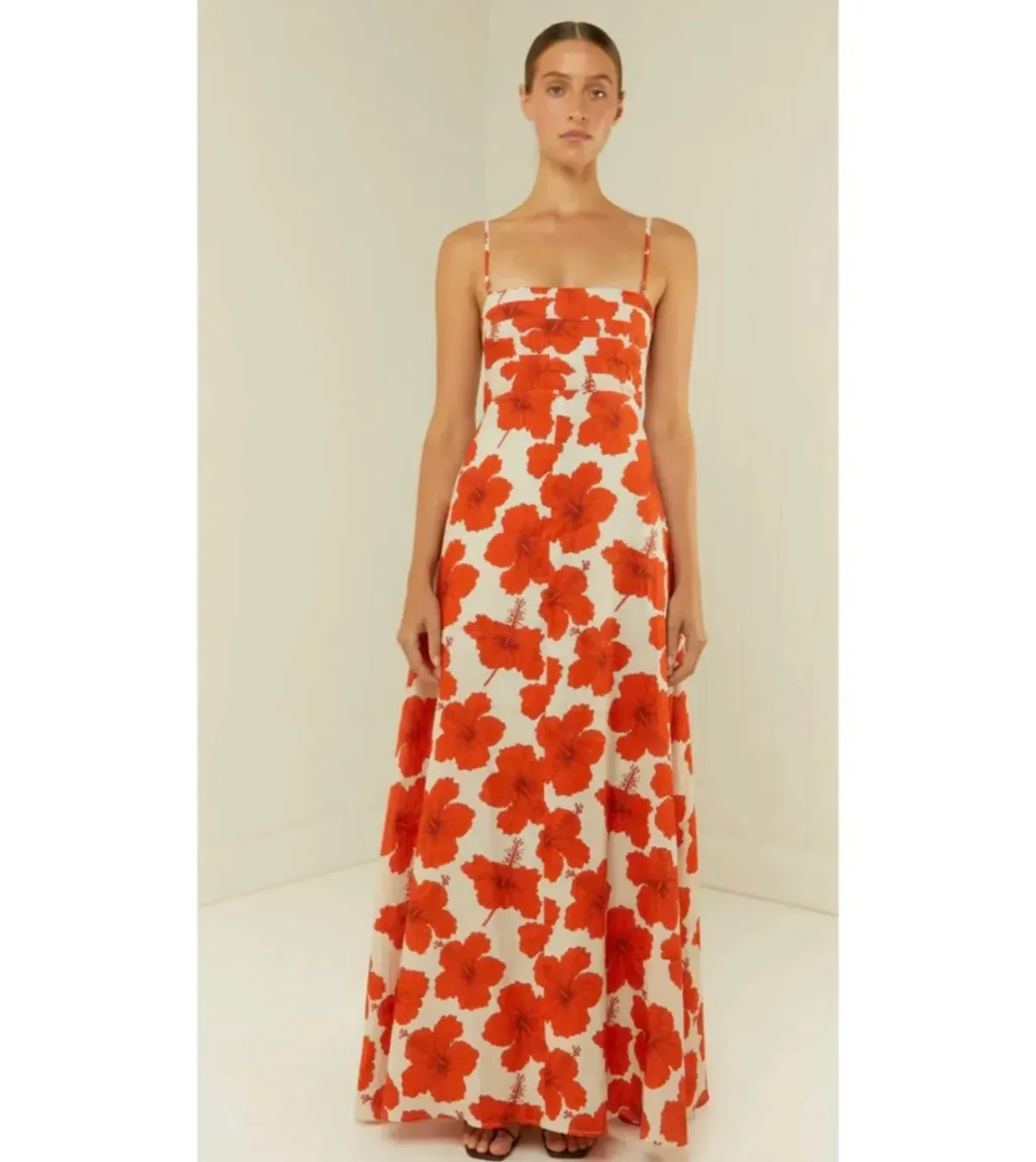 PALM NOOSA PRIMROSE MAXI DRESS RED HIBISCUS - SIZE 12 for rent on The Volte - main image