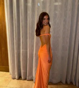Melani The Label Maia Maxi Dress in Papaya Size XS  for rent on The Volte - image 2