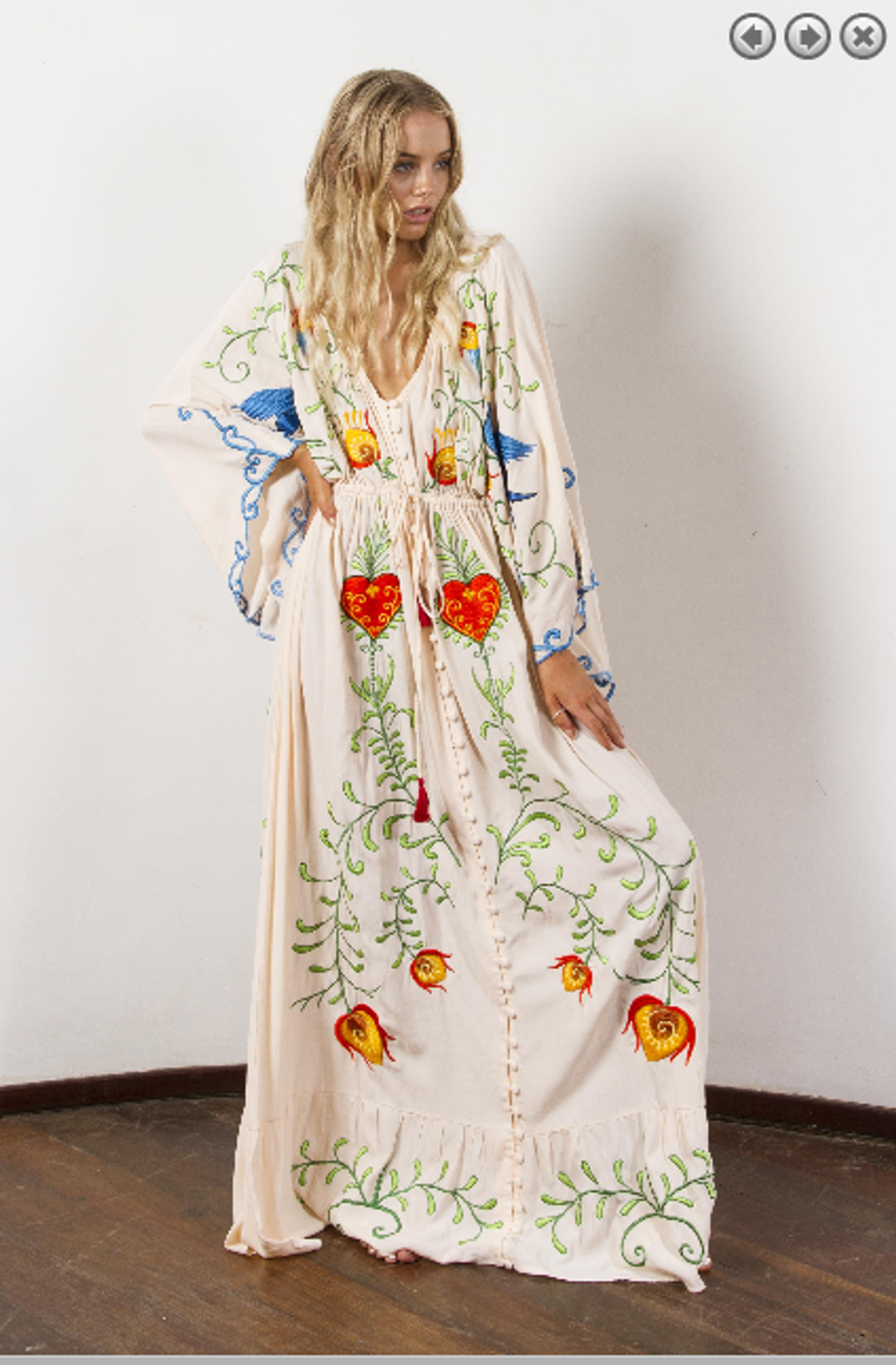 Fillyboo Strange Magic embroidered maternity dress - Light Blush  for rent on The Volte - main image