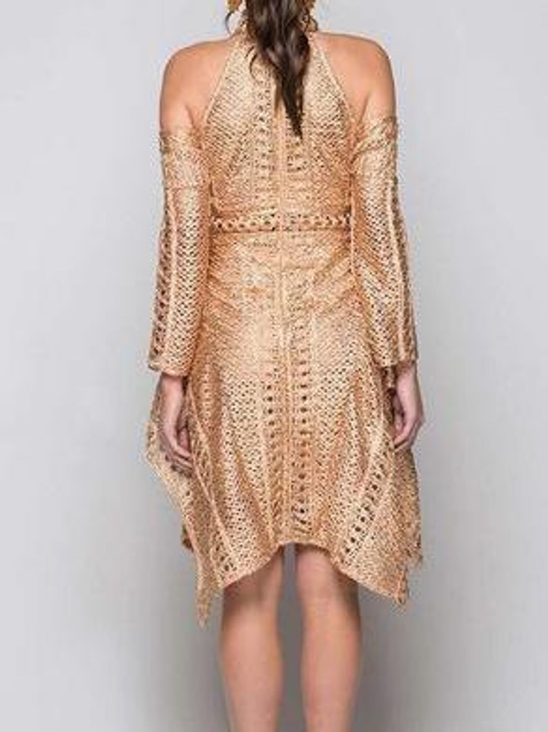 Thurley Sonnet Gold Mini Dress for rent on The Volte - main image