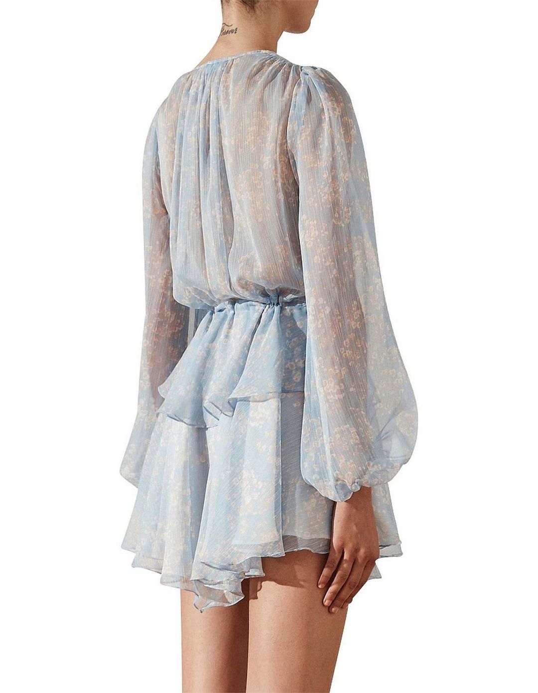 Shona Joy - Emilia Peplum Drawstring Mini Dress for rent on The Volte - main image