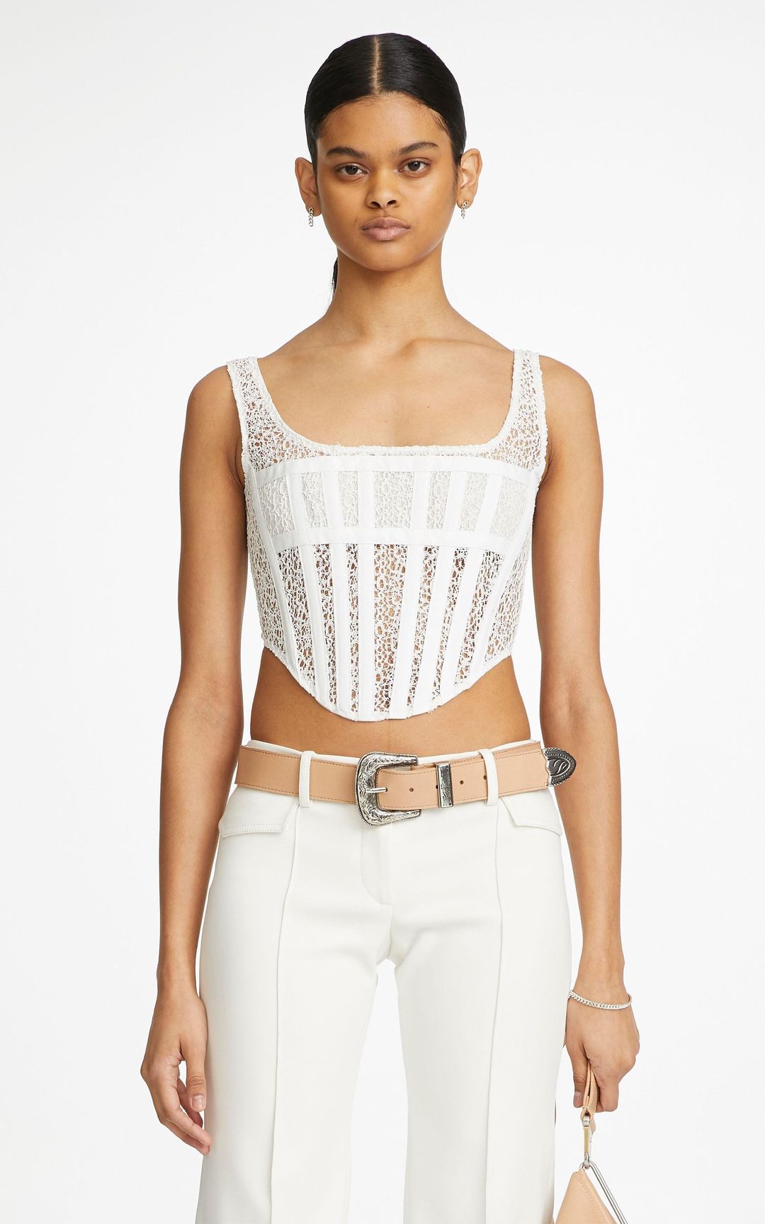 Dion Lee Corded Lace Corset white Size 8 for rent on The Volte - main image
