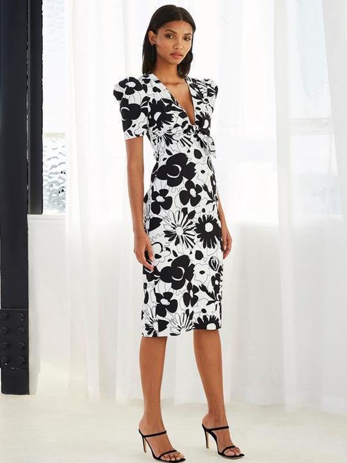 By Johnny Floral Tie Front Tee Dress Size 12 for rent on The Volte - main image