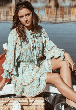 Spell & The Gypsy Maisie Playdress Vintage Turquoise Size 10 for rent on The Volte - image 2