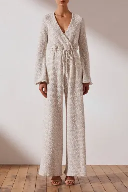 Shona Joy Hayes Drawstring Jumpsuit Cream Size 10 for rent on The Volte - image 1