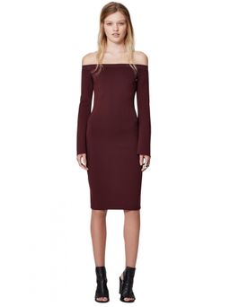 Bec and Bridge Banditti Off Shoulder Dress Claret for rent on The Volte - image 1