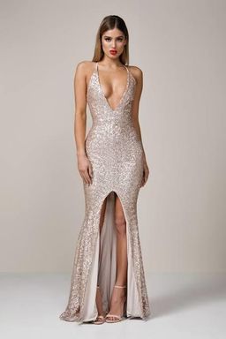 Love Nookie Dusk Til Gown Gold Size 8 for rent on The Volte - image 1