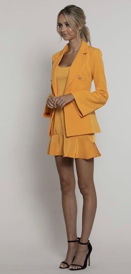 Bariano Cuba Libre Frill Mini & Vermouth Jacket Set Yellow Size 10 for rent on The Volte - image 2