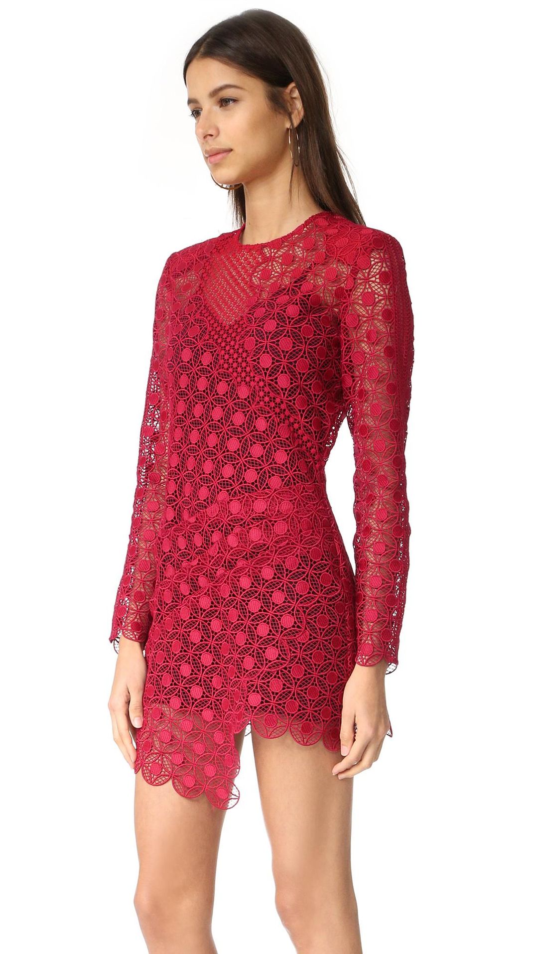 Self Portrait Strike Mini Dress red size 10 for rent on The Volte - main image