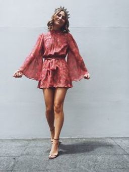Zimmermann Karmic Flare Sleeve Playsuit Pink Paisley Chintz Size 0 / AU 8 for rent on The Volte - image 9